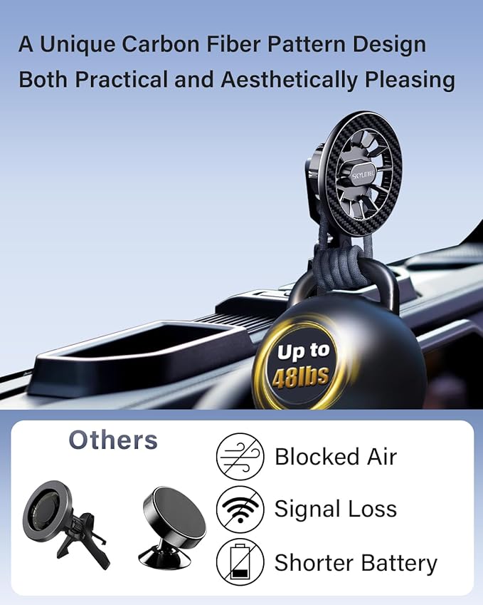 Car Phone Holder for Jeep Wrangler JL 4XE 2021 2022 2023 Accessories Automobile Cradles Magnetic Phone Mount Compatible with MagSafe, Strong Magnets Dashboard Mount Dash Tray (Not Fit 4X4/Gladiator)