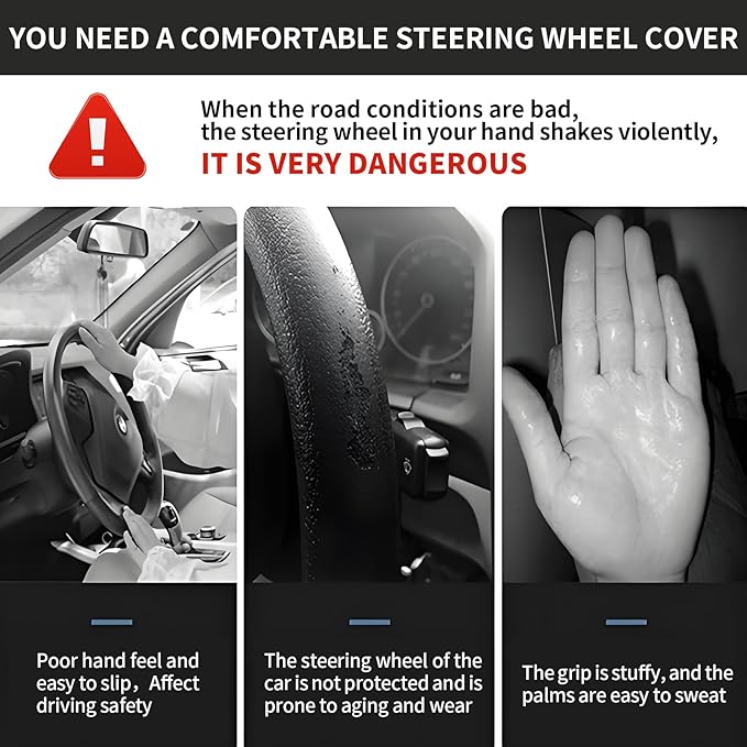 Elastic Car Steering Wheel Cover, Universal 20 inch Non-Slip Breathable Neoprene Steering Wheel Protector, Car Accessories for Women Men Fit Auto, Suvs, Truck Green Floral