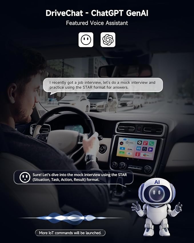 Magic Box - AI Box CarPlay Android Auto Wireless 2GB+16GB, Support YouTube, Netflix, Prime Video, Disney+, Spotify w/HDMI Output, Dual Wi-Fi & BT (5.4 & 4.2), USB Playback, AI-Powered, OTA