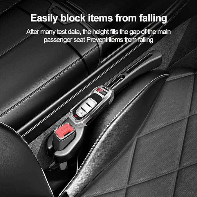 2PCS Car Seat Gap Filler Organizer with Phone Holder,[Upgrade Version] Car Seat Gap Organizer for Prevent Falling,Essential Car Accessories Car Side Seat Gap Filler (Brown)