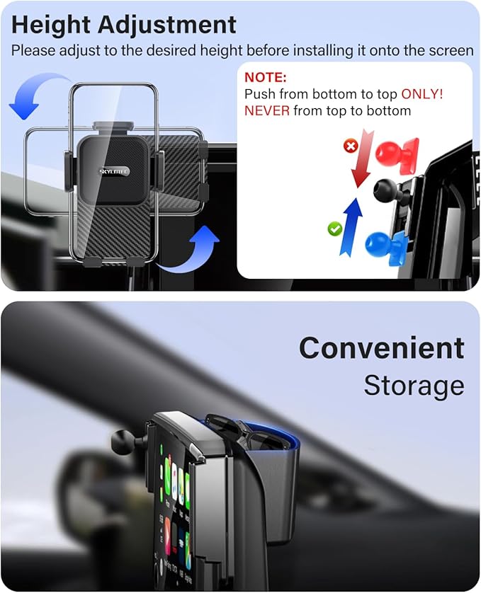 SKYLOTEC Car Phone Holder for Honda Civic 2022 2023 2024 2025 2026 Accessories 7/9-Inch Screen Fixed Clip, Automobile Cradles Phone Mount, Cell Phone Base Not Block Air Vent