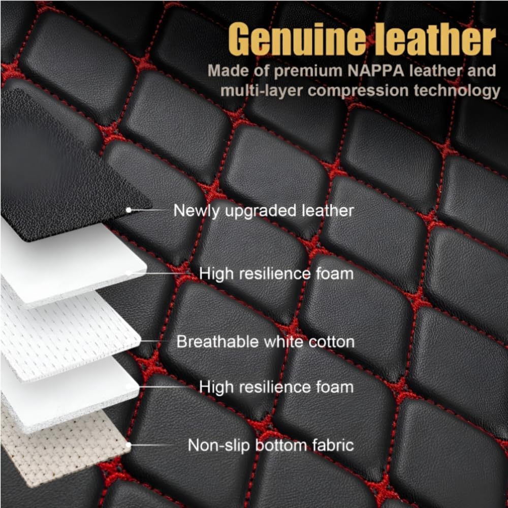 Add Personal Touch to Your Vehicle with IMEISH Customizable Logo Text Car Mats for 99% of vehiclesPads Protection Non-Slip Leather Floor Liners (Black Blue)