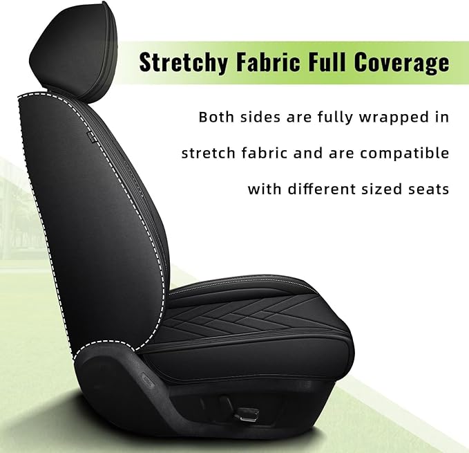 AOMSAZTO Car Seat Covers Fit for GMC Acadia 2017-2026: Full Set Waterproof Faux Leather Automotive Seat Covers Vehicle Seat Cushion Protector Car Interior Covers(5 Seats Black)