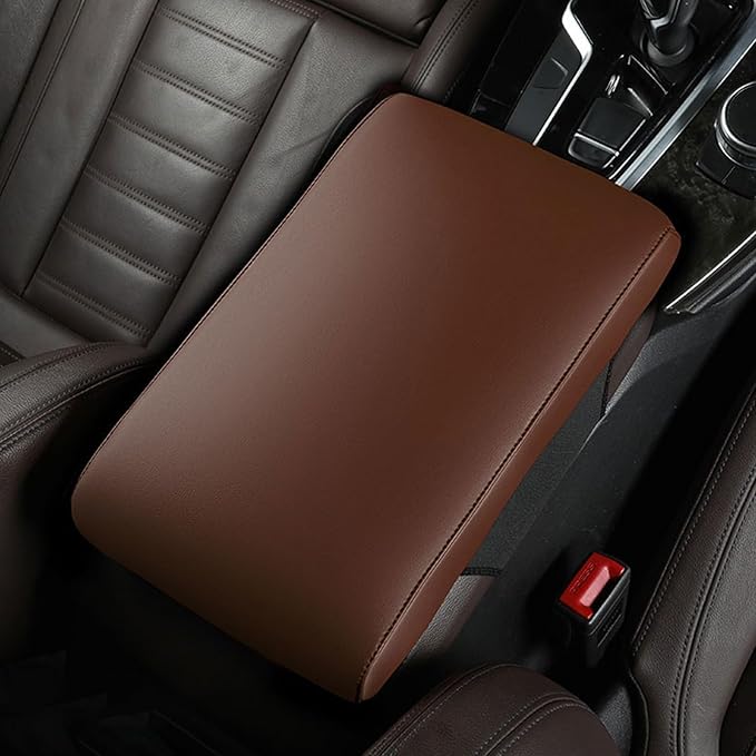 Car Armrest Cover Pad for Hyundai Elantra 6.Generation (AD) 2015-2020 Premium Leather Center Console Armrest Cushion Pad Anti-Scratch Waterproof Auto Interior Accessories Light Brown