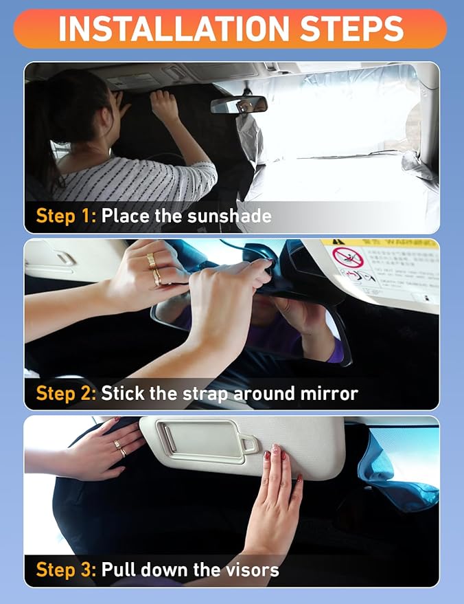 EcoNour Windshield Sunshade Compatible for Jeep WRANGLER/RUBICON/SAHARATJ/JK/JKU2/4DOOR 1997-2015 2016 2017, Sun Visor for Front Windshield & Window Sun Shade Cover, UV Heat Blocker, Car Accessories