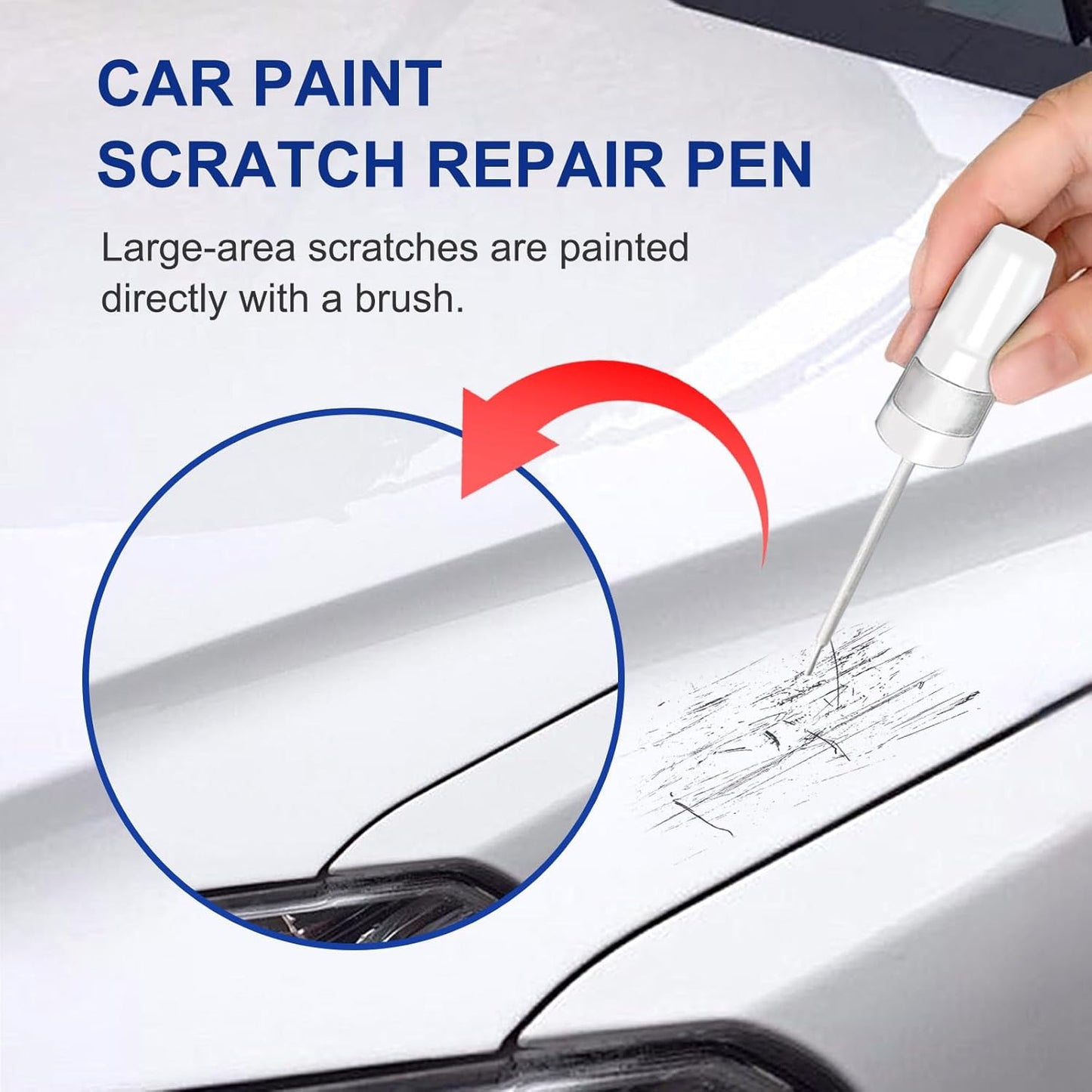 Bright White(PW7/GW7) Touch Up Paint for Dodge-Exact Match–Chips and Nicks Car Paint Scratch Repair Kit Automotive Paint Pen for Challenger/Durango/Grand Caravan/Charger/RAM