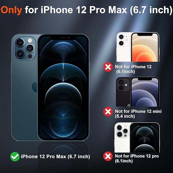 SUPFINE Magnetic for iPhone 12 Pro Max Case with Screen Protector (Compatible with MagSafe) (Military Grade Drop Protection) Translucent Matte Shockproof with Anti-Fingerprint Phone Cover,Dark Purple