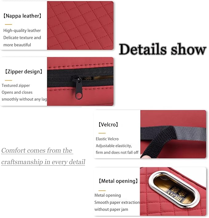 Car Center Console Cover for Toyota Highlander 3.Generation 2013-2020, Leather Car Arm Rest Cover, Car Armrest Cushion with 2 Storage Bags Car Center Console Armrest Pad, C Black+Red