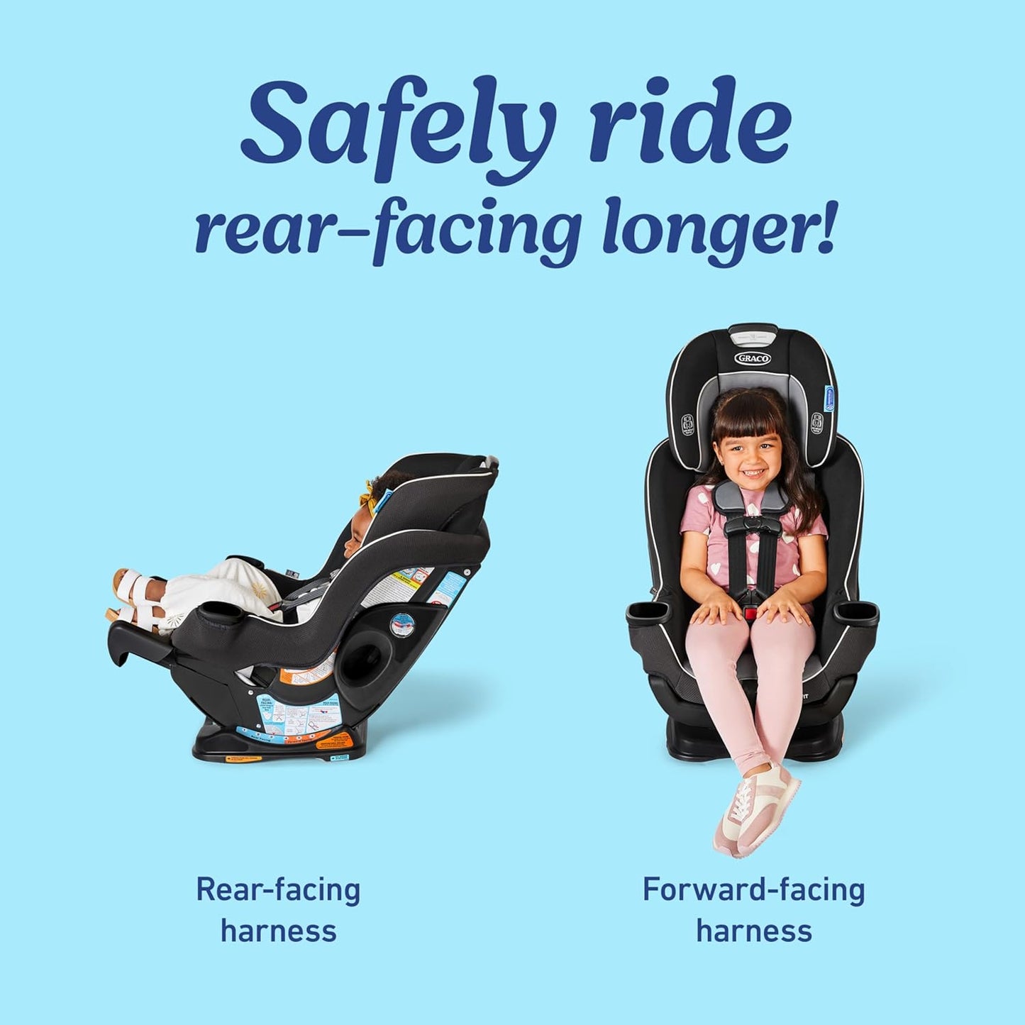 Graco Extend2Fit Convertible Baby Car Seat, Rear and Forward Facing, Adjustable Extension Panel for Extra Legroom, Spire