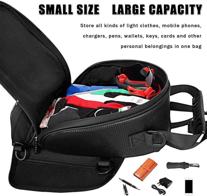 Motorcycle Tank Bag for Triumph Tiger 1050 2007-2013 2014 2015 2016 2017 2018 2019 2020, Strong Magnetic Waterproof Oxford Black Motorbike Quick Release Pannier Bag
