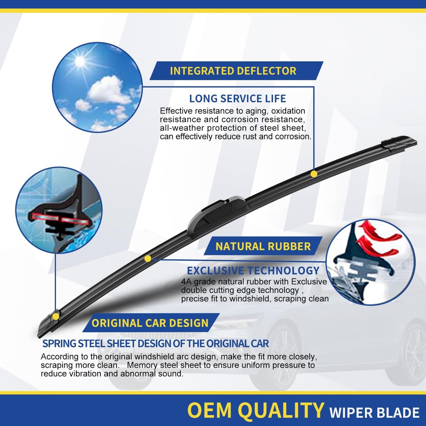 3 wipers Replacement for 2018 2019 2020 2021 2022 2023 Chevy Chevrolet Traverse, Windshield Wiper Blades Original Equipment Replacement - 24"+20"+10" (Set of 3) J HOOK