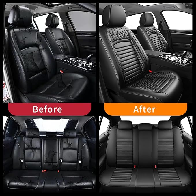 Fit Impreza Car Seat Covers for Subaru Impreza 2004-2024 2025 2026 - Upgraded Premium Waterproof & Breathable Leather, Airbag Compatible, All-Weather Seat Cushion Protector (Full Set, Black)