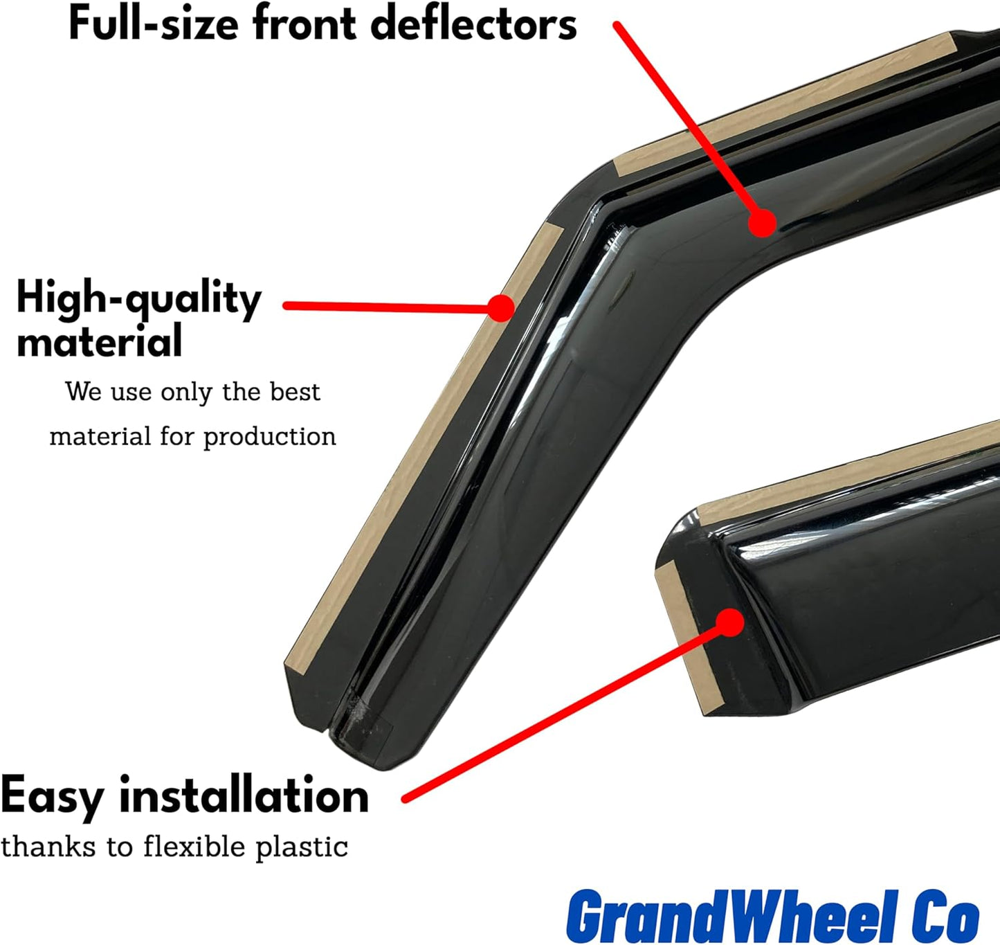 Window Deflectors Smoke Tinted in-Channel Side Window Vent Visor Deflectors Rain Guards Compatible with Colorado/Canyon 2015-2022 Crew Cab - 4pcs. GW0527