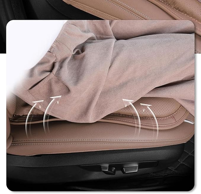 Car Seat Cushion for Porsche Macan 2015-2025-pr, Breathable Non-Slip Driver Seat Pad Ergonomic Memory Foam for Long Driving Car Office,B/3Pcs-Brown