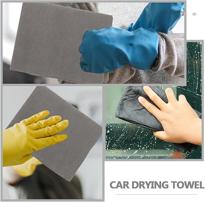 Abaodam 2 Pcs Absorbent Car Washing Towels 30x30cm Microfiber Drying Cloths for Car Interior and Exterior Detailing, Lint-Free Wiping Towels for Vehicle Glass and Surface Care