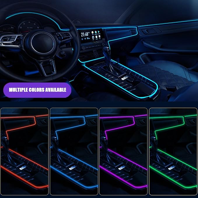 Car Interior Lights for Seat MII Ibiza Leon Arona Ateca Tarraco Alhambra LED Car Interior Atmosphere Lamp Car Ambient Lighting Kits,Ice Blue