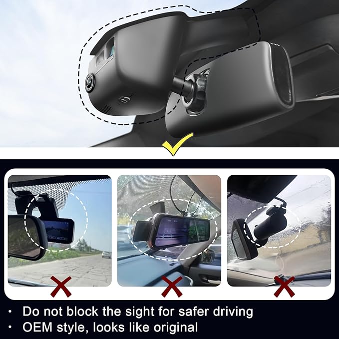 Mangoal 4K Dash Cam Custom Fit for Dodge Durango 2016 2017 2018 2019 2020 2021 2022 2023 2024 2025 2026 (Model B), GT R/T SRT SXT,Integrated OEM Look, UHD 2160P, WiFi & App, 64GB Card