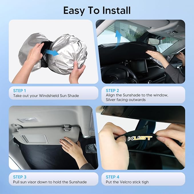 KUST Windshield Sun Shade for Subaru Crosstrek 2024 2025 2026 Accessories Window Sunshade Sun Visor Protector Foldable Blocks UV Rays Keep Car Cooler