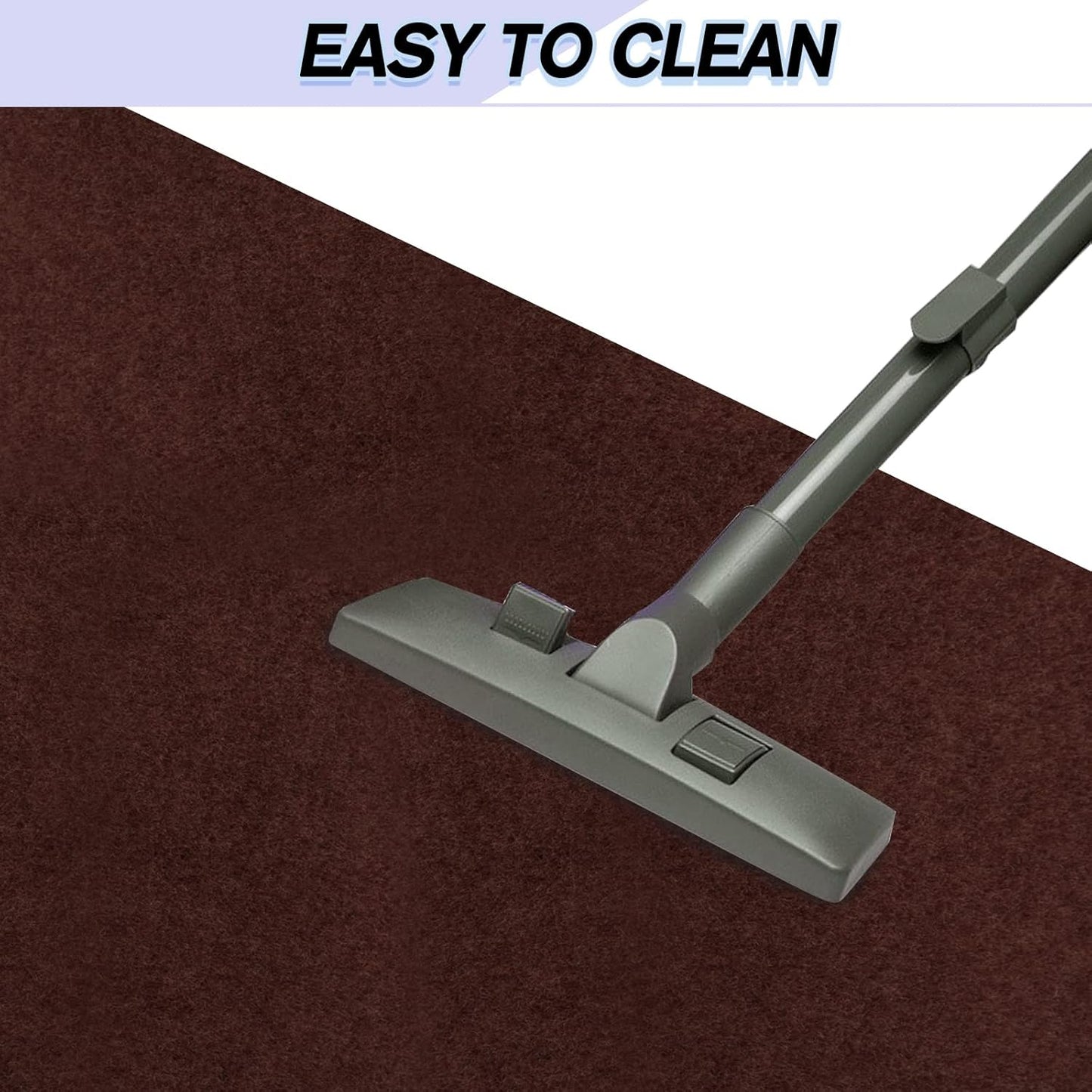 Custom Size Backed Non-Slip Area Rugs Runner, Easy Clean, Waterproof Runner Rugs for Hallway Entryway, Kitchen, Laundry, 4FT x 53FT, Brown