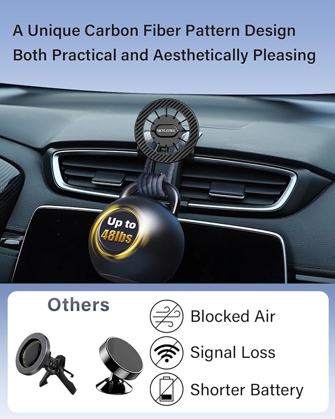 SKYLOTEC Car Phone Holder for Toyota RAV4 2013-2015 2016 2017 2018 Accessories Automobile Cradles Magnetic Phone Mount Compatible with MagSafe, Strong Magnets Cell Phone Base