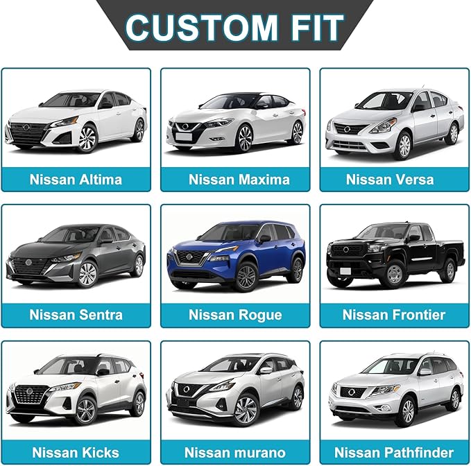 GIANT PANDA Front Seat Cover for Nissan, 3D Air Mesh Car Seat Covers Custom Fit Nissan Rogue Altima Sentra Versa Kicks Frontier Murano Pathfinder Maxima (Black 2-Pack)