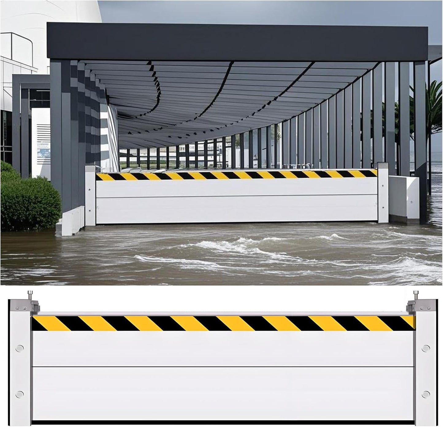 Flood Barriers for Home Exterior - Aluminum Alloy Outdoor Easy Flood Barrier Garage Doors Water Barriers for Flooding,H47.2 Inch/L7.5FT