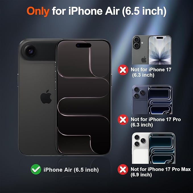 SUPFINE Magnetic for iPhone Air Case (Compatible with MagSafe)(Military Grade Drop Protection) Slim Translucent Matte Shockproof with Anti-Fingerprint Phone Cover for 17 Air, Black