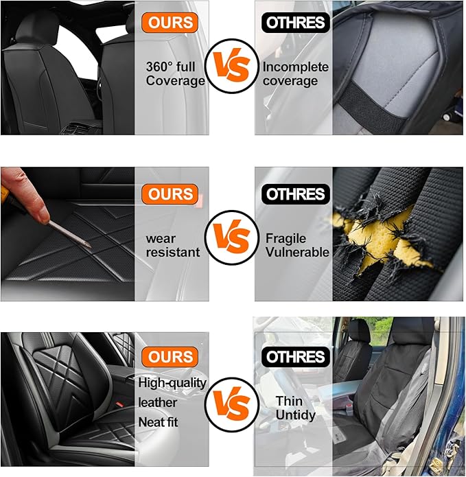 CX-50 Car Seat Covers Fit for Mazda CX-50 2023-2026, Full Coverage Premium Leather Waterproof Breathable Seat Covers, Automotive Seat Protectors, Airbag Compatible(2 Front Seats, Black Gray)