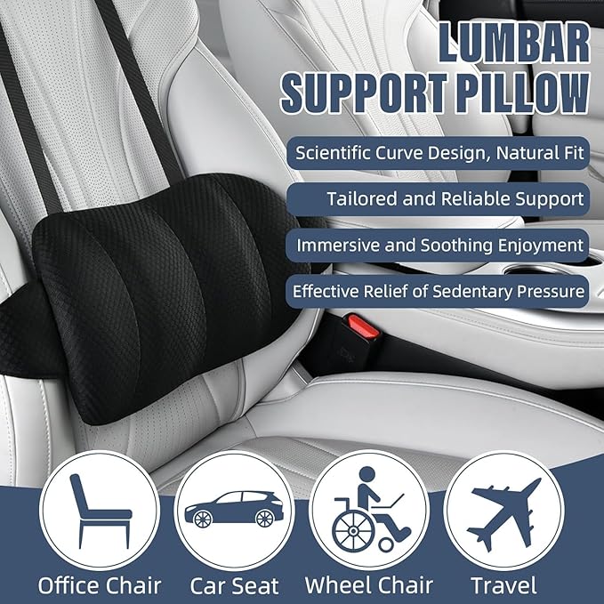 1 Piece Automotive Seat Lumbar Support Pillow for Honda Accord 10 Gen 2018-2022, Driving Lower Back Cushion Ergonomic Orthopedic Posture Rest