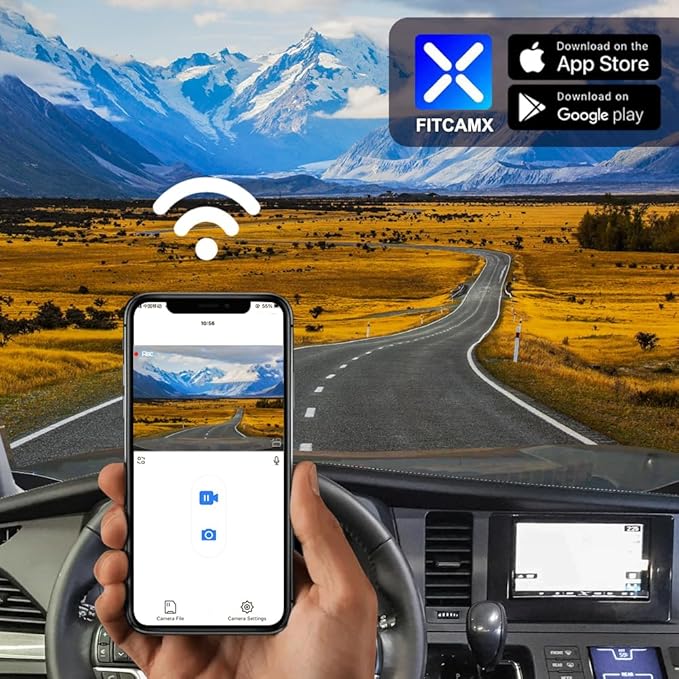 Fitcamx 4K Dash Cam for 2014-2016 Toyota Sienna LE XLE SE Limited Premium (12 Pin) HD2-6275, Integrated OEM Look, 2160P UHD Video, Built-in WiFi & APP, Loop Recording, G-Sensor, Plug & Play, 64GB Card