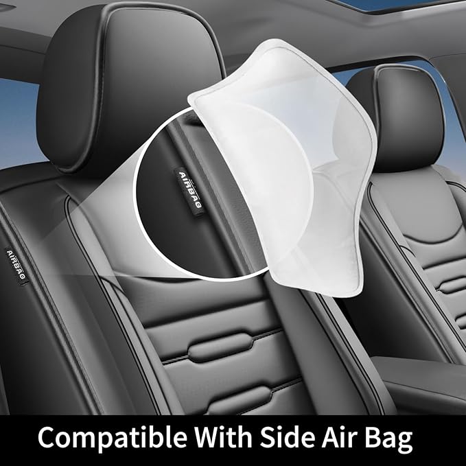 Fit Impreza Car Seat Covers for Subaru Impreza 2004-2024 2025 2026 - Upgraded Premium Waterproof & Breathable Leather, Airbag Compatible, All-Weather Seat Cushion Protector (Full Set, Black)