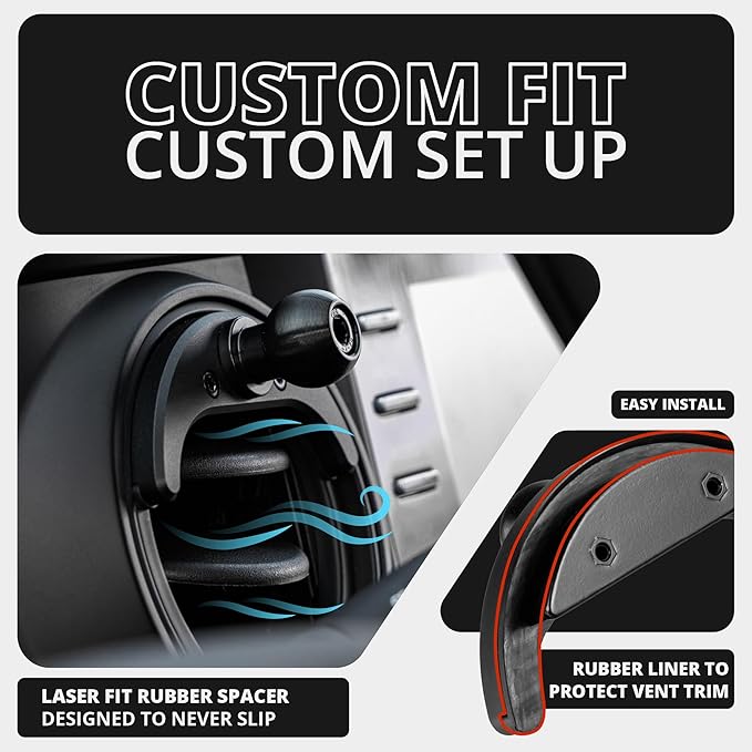 Tackform Link Vent Mount Universal Magnetic Phone Holder Compatible with 2016-2023 Toyota Tacoma and 2014-2021 Toyota Tundra | Billet Aluminum Base, No-Slip | Short Reach | NOT Compatible With MagSafe