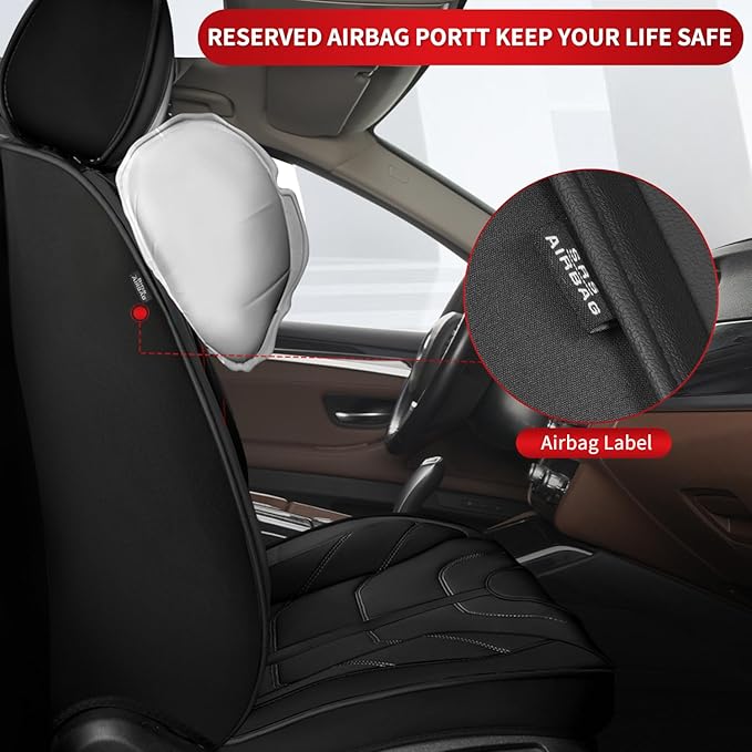 TTX LIGHTING Car Seat Covers fit for Toyota Corolla 2000-2019 Full Set: Premium Leather Automotive Seat Cover with Airbag Compatible Waterproof (5 Seats, Black)