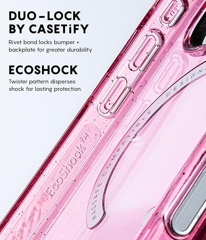 CASETiFY Impact iPhone 17 Pro Max Case [Slim/Compatible with Magsafe / 8.2 ft. 4X Military Grade Drop Protection] - Spring Botanicals 2 - Clear Black