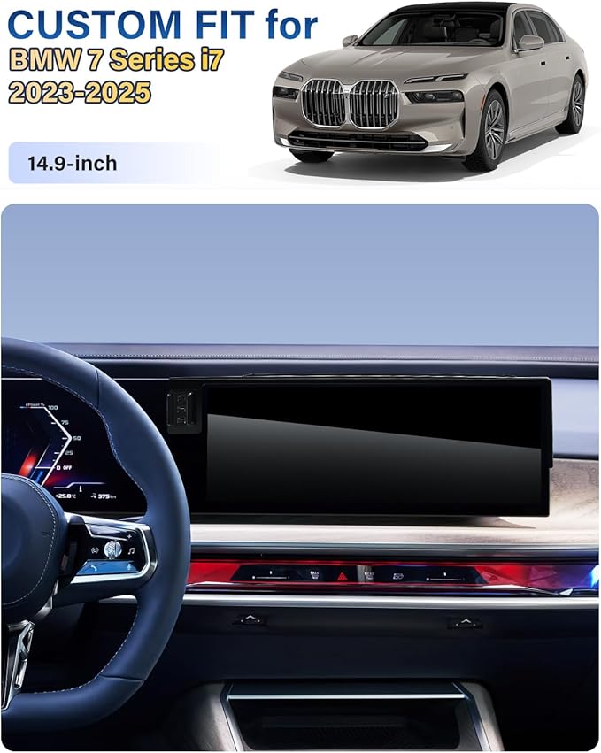 Phone Holder for BMW 7 Series i7 2023 2024 2025 Accessories 14.9-Inch Screen Fixed Clip, Car Magnetic Phone Mount Compatible with MagSafe, Strong Magnets Fast Wireless Charger Cell Phone Base