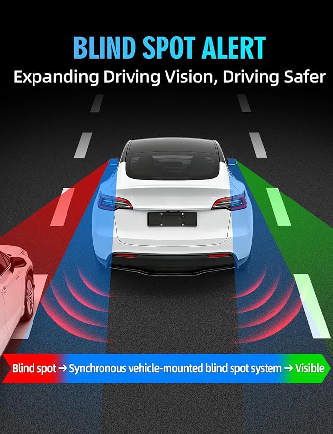 Ambient Light with Blind Spot Warning for Tesla Model 3 Highland (2024 2025) & Y Juniper (2025 2026) LED Interior Lights Strip 3.77ft for Tesla Custom Color Modes Neon Light Kit Plug-and-Play