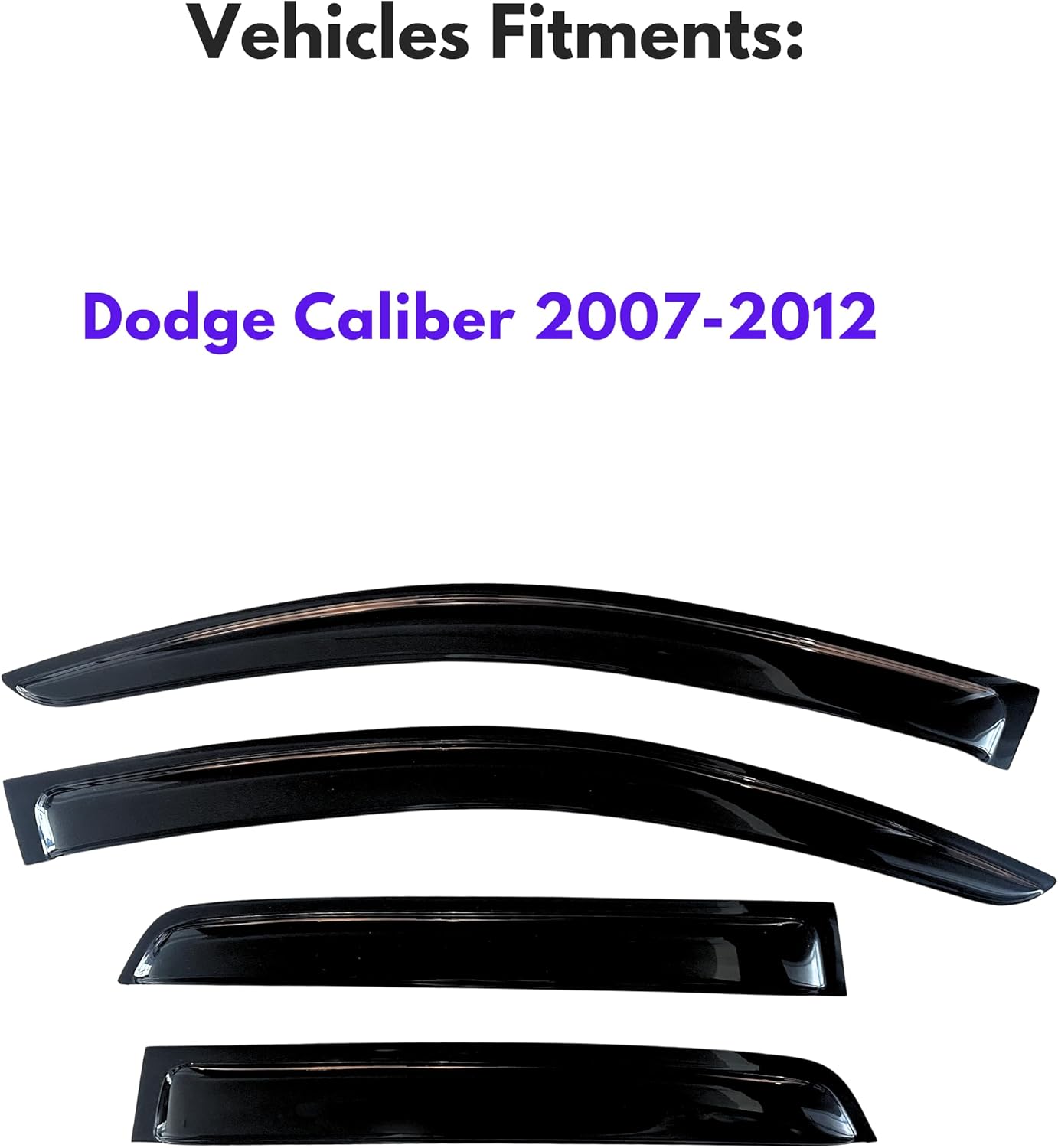 KPY Window Visor Compatible with Dodge Caliber 2007-2012, Rain Guard Window Vent Deflectors Tape-On Style, 2007 2008 2009 2010 2011 2012
