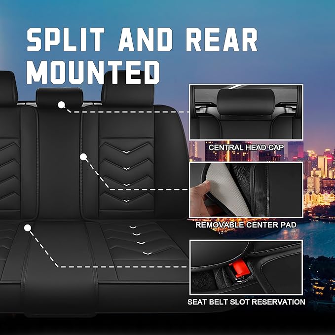CTDS Car Seat Covers for Chevy Malibu 2000-2026, Stylish Sport Seat Cover, Premium Nappa Leather Car Seat Cover. Automobile Seat Covers Sets.(Standard 5 Seats/Black White)