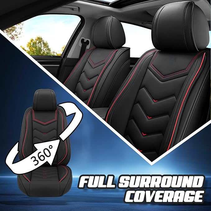 Car Seat Covers for Lexus ES 350 2007-2026, Premium Nappa Leather Car Seat Cover, Stylish Sport Seat Covers， Automobile Seat Cover Sets.(Standard 5 Seats/Black)