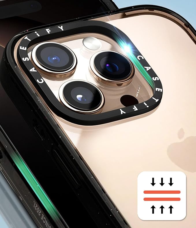 CASETiFY Impact iPhone 16 Pro Max Case [4X Military Grade Drop Tested / 8.2ft Drop Protection/Compatible with Magsafe] - Sakura Cherry Saturday - Clear Black