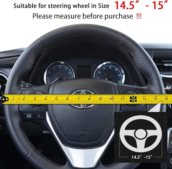 Suede Steering Wheel Cover,Compatible with Dodge Challenger Caravan Ram 1500 Suede Leather Sport Non-Slip Wheel Cover Car Interior Accessories 15 inch for Man and Women
