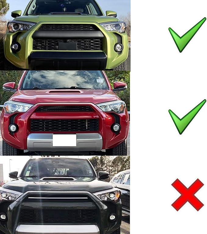 iJDMTOY 3pc Set Dark Smoked Lens Full LED Strip Front Grille Lighting Kit Compatible with 2014-up Toyota 4Runner, Includes (3) 24-SMD 6000K White LED Assy & Wiring Harness