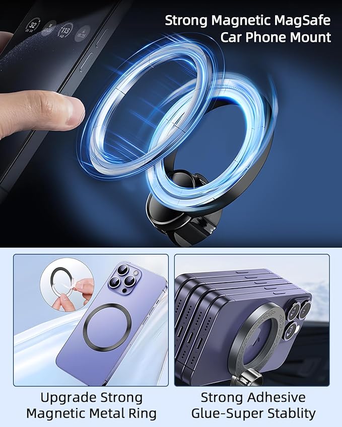 PZK Car Phone Mount for Toyota RAV4 2013-2015 2016 2017 2018 Accessories Custom Air Vent Compatible with Magsafe Phone Holder Hands Free 360° Rotation Cell Phone Automobile Cradles