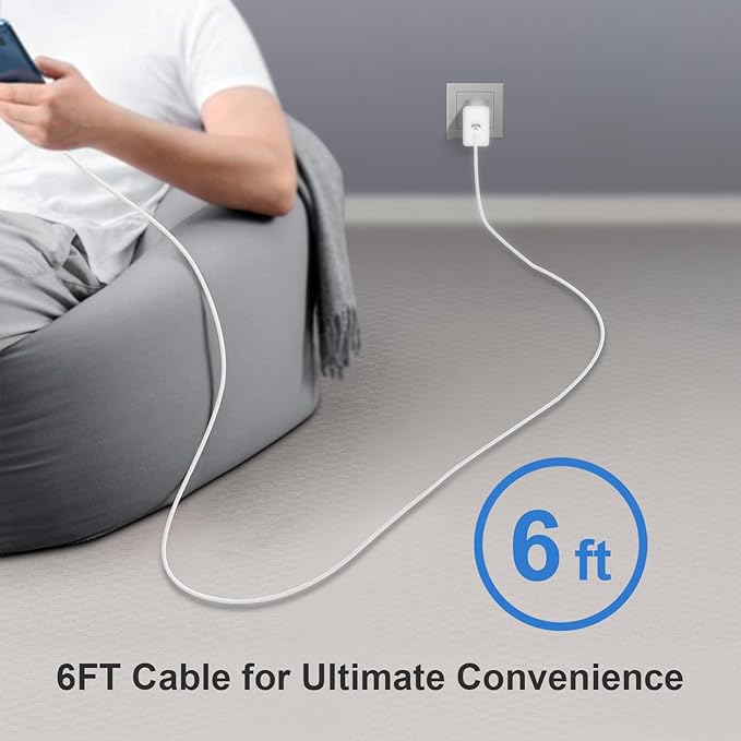 45W Type C Charger, 10FT USB C Charger 2-Pack iPhone 15 16 Charger with iPhone 16/16 Plus/16 Pro/16 Pro Max/iPhone 15/15 Pro Max/iPad Pro/AirPods/Galaxy S25 S24 S23 S22 S21,Android Charger(White)