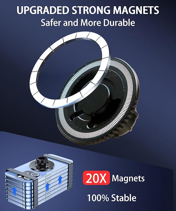 Magnetic Car Phone Mount for Toyota Camry 2021 2022 2023 2024 Accessories, for MagSafe Strong Magnets Cell Phone Holder 7-Inch Touch Screen Cradles, with Portable Phone Gripper 360° Rotation