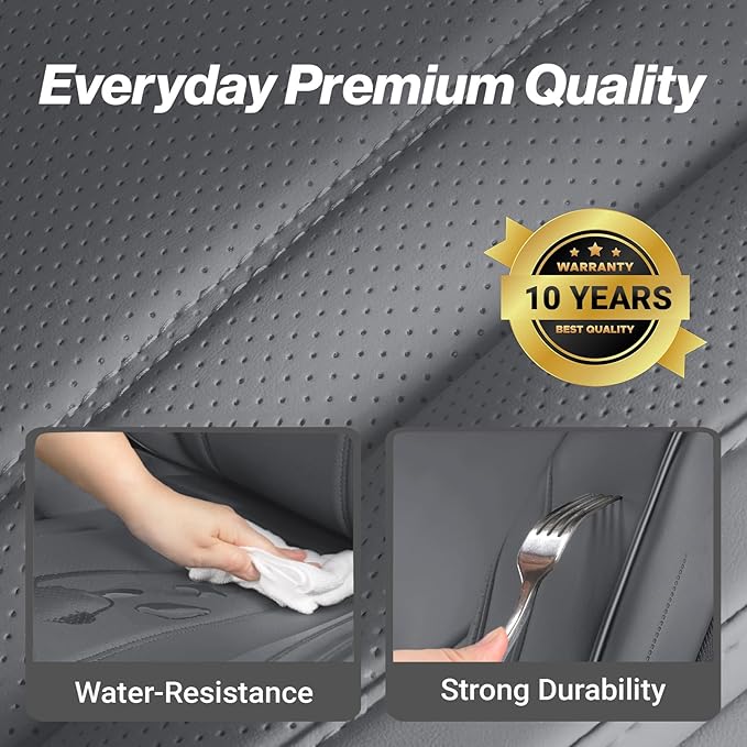 Coverland Custom Fit Car Seat Covers for Car Compatible with [Riviera, Chrysler 200, Cooper, Polestar 1 Coupe, Solara] Premium Waterproof Non-Slip Interior Protector [Front Dark Gray- Size Chart A15]