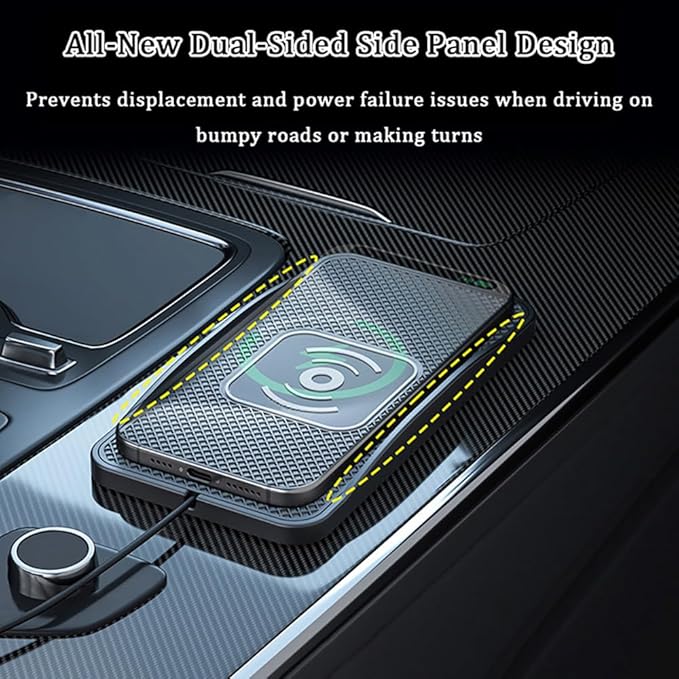 Wireless Car Charger Pad for Toyota RAV4 Prime 2021-2024, Type-C/USB 20W Car Wireless Charger Non-Slip Phone Charging Pad Car Accessories,B 30cm Cable USB Plug