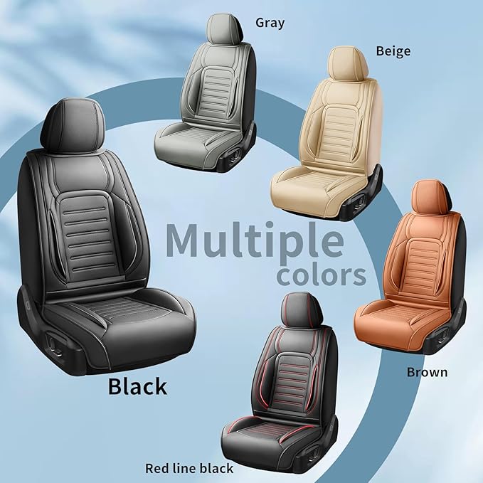 Fit Tucson Premium Leather Car Seat Covers Compatible with Hyundai Tucson 2010-2024 2026, Breathable, Wear Resistant, Airbag Compatible, All-Weather Protection & Full Coverage, Full Set Beige