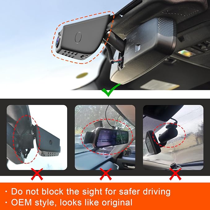 Mangoal 4K Dash Cam fit for Ford 1st Gen Maverick 2025 2026(Model B), XL XLT Lariat, Integrated OEM Look, UHD 2160P Video, Built-in WiFi, G-Sensor, Loop Recording, Free App, GPS, 64GB Card