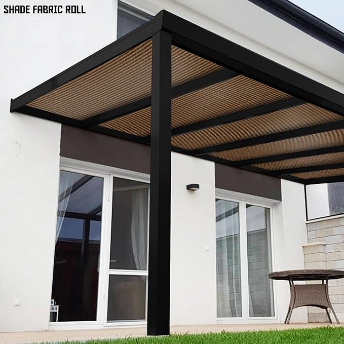 TANG Sun Shade Fabric Roll 8'x56' Shade Cloth for Garden Brown HDPE Mesh Shading Pergola Cover Replacement Canopy, 95% Blockage Sunshades for Outdoor Patio Backyard Plant